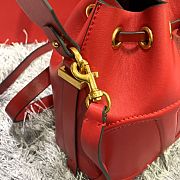 Kitlife Valentino VLogo Signature Walk Red Calfskin Bucket Bag 15x20x10cm - 3