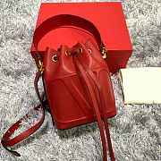 Kitlife Valentino VLogo Signature Walk Red Calfskin Bucket Bag 15x20x10cm - 5