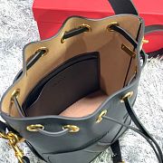 Kitlife Valentino VLogo Signature Walk Black Calfskin Bucket Bag 15x20x10cm - 6