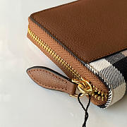 Kitlife Burberry Brown Leather and House Check Elmore Zip Around Wallet 19x10x3cm - 3