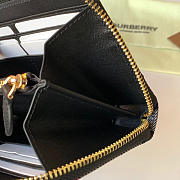 Kitlife Burberry Black Leather and House Check Elmore Zip Around Wallet 19x10x3cm - 6