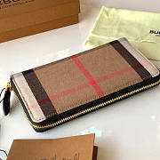 Kitlife Burberry Black Leather and House Check Elmore Zip Around Wallet 19x10x3cm - 5