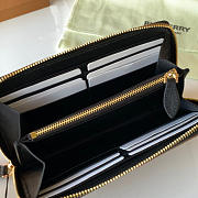 Kitlife Burberry Black Leather and House Check Elmore Zip Around Wallet 19x10x3cm - 4
