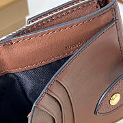 Kitlife Burberry Luna Brown Grained Leather House Check Canvas Coin Pouch Snap Wallet 11x9x2.5cm - 3