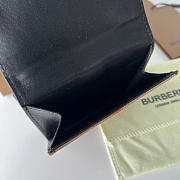Kitlife Burberry Luna Black Grained Leather House Check Canvas Coin Pouch Snap Wallet 11x9x2.5cm - 5