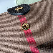 Kitlife Burberry Luna Black Grained Leather House Check Canvas Coin Pouch Snap Wallet 11x9x2.5cm - 3