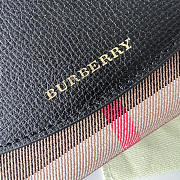 Kitlife Burberry Luna Black Grained Leather House Check Canvas Coin Pouch Snap Wallet 11x9x2.5cm - 2