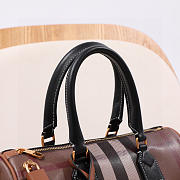 Kitlife Burberry Check Bowling Bag Dark Birch Brown 30x15x21cm  - 5