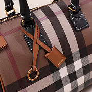 Kitlife Burberry Check Bowling Bag Dark Birch Brown 30x15x21cm  - 2