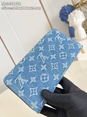 Kitlife Louis Vuitton x TM Zippy Wallet Monogram Cherry Blue Denim M23161 19.5x10.5x2.5cm - 5