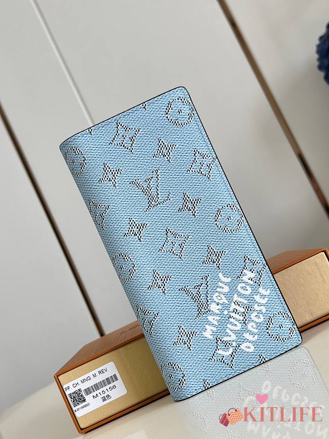 Kitlife Louis Vuitton Brazza Wallet Blue M15156 10x19x2cm - 1