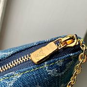 Kitlife Louis Vuitton x TM Key Pouch Monogram Cherry Blue Denim M14938 12x7x1.5cm - 4