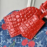 Kitlife Louis Vuitton x TM Speedy Bag Cherry Monogram Blue Denim M87627 21x17x30cm - 5