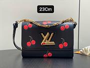 Kitlife Louis Vuitton x TM Twist MM Bag Black Cherry M14094 23x16x8cm - 1