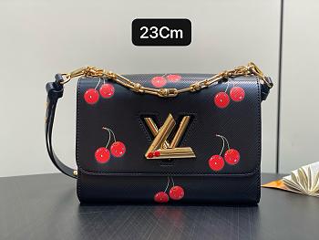 Kitlife Louis Vuitton x TM Twist MM Bag Black Cherry M14094 23x16x8cm