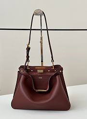 Kitlife Fendi Peekaboo Soft Small Bag Burgundy 29x12x19cm - 2