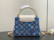 Kitlife Louis Vuitton Capucines Mini Bag Blue Monogram Denim With Beads M12947 21x13.6x8cm - 6