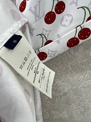 Kitlife Louis Vuitton 25 Cherry Print Belt Dress White - 5