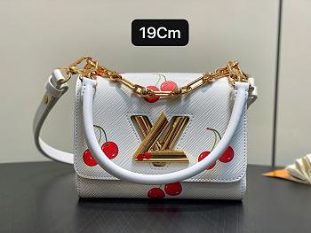 Kitlife Louis Vuitton x TM Twist PM Bag White Cherry M13239 19x15x7cm