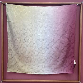 Kitlife Gucci GG Jacquard Gradient Scarf Red & Beige 90x90cm