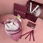 Kitlife Gucci GG Jacquard Gradient Scarf Red & Beige 90x90cm - 4