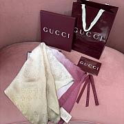 Kitlife Gucci GG Jacquard Gradient Scarf Red & Beige 90x90cm - 5
