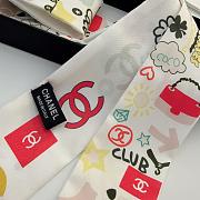Kitlife Chanel Silk Scarf Multicolor White 120x6cm - 3