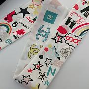 Kitlife Chanel Silk Scarf Multicolor White 120x6cm - 2