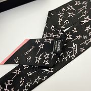 Kitlife Chanel Silk Scarf Star Black 120x6cm - 5