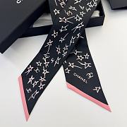 Kitlife Chanel Silk Scarf Star Black 120x6cm - 2