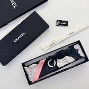 Kitlife Chanel Silk Scarf Camellia Black 120x6cm - 5