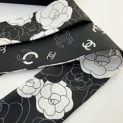 Kitlife Chanel Silk Scarf Camellia Black 120x6cm - 4
