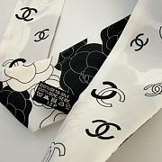 Kitlife Chanel Silk Scarf Camellia White 120x6cm - 5