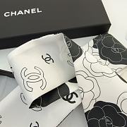 Kitlife Chanel Silk Scarf Camellia White 120x6cm - 3