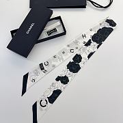 Kitlife Chanel Silk Scarf Camellia White 120x6cm - 4