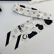 Kitlife Chanel Silk Scarf Camellia White 120x6cm - 2
