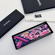 Kitlife Chanel Silk Scarf Flower Blue 120x6cm - 5