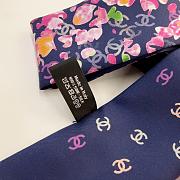 Kitlife Chanel Silk Scarf Flower Blue 120x6cm - 2