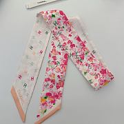 Kitlife Chanel Silk Scarf Flower White 120x6cm - 3