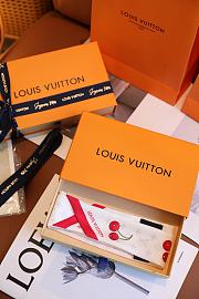 Kitlife Louis Vuitton x TM Denim Cerise Silk Scarf White 5x120cm - 5