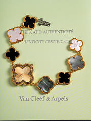 Kitlife Van Cleef & Arpels Lucky Four-leaf Chain Watch Gold, Black, Grey & Pink Size 27mm  - 1