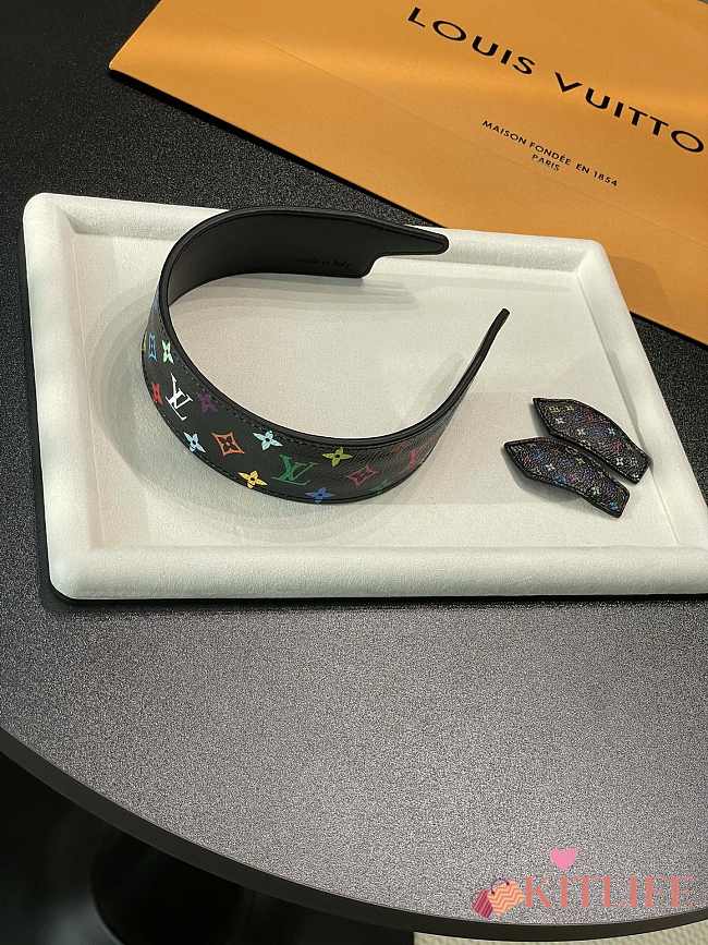Kitlife Louis Vuitton Black Tri-color Headband - 1
