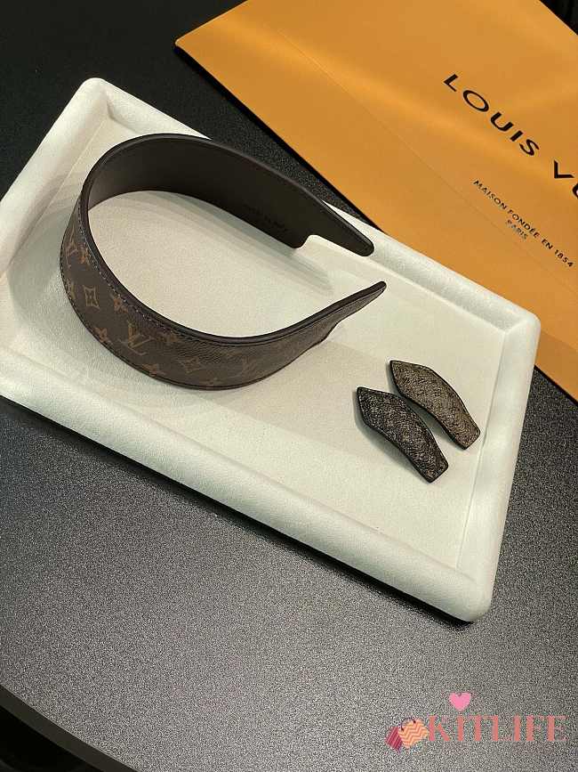 Kitlife Louid Vuitton Brown Classic Old Flower Headband - 1