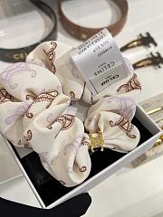 Kitlife Celine Triomphe Hair Scrunchies White & Beige - 3