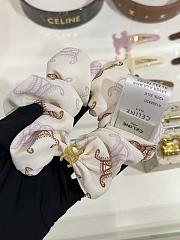 Kitlife Celine Triomphe Hair Scrunchies White & Beige - 2