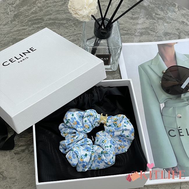 Kitlife Celine Hair Scrunchies Blue Flower - 1