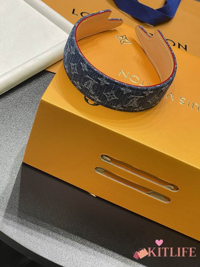 Kitlife Louis Vuitton Blue Denim Headband  - 1