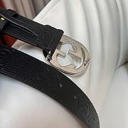 Kitlife Gucci GG Supreme Belt Black Silver Buckle 4cm - 2