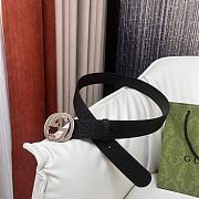 Kitlife Gucci GG Supreme Belt Black Silver Buckle 4cm - 5