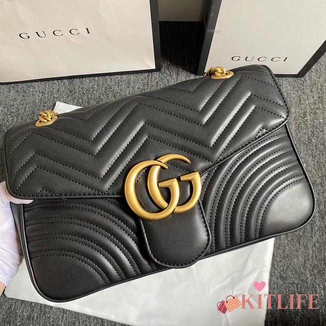 Kitlife Gucci Marmont Large Shoulder Bag Black 31x19x7cm - 1